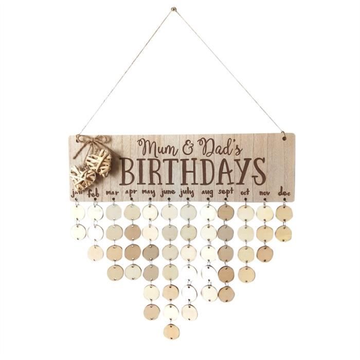 Anniversaire Rappel Plaque De Planche En Bois Diy Calendrier Calendrier Decoration Murale Achat Vente Deco De Fete Murale Soldes Cdiscount