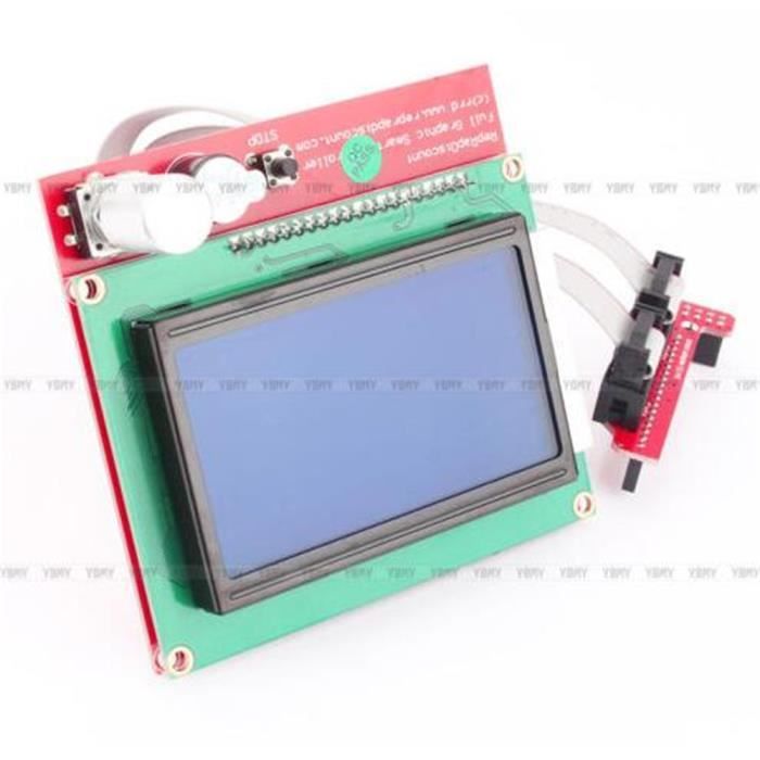 Contrôleur Intelligent LCD 12864 Pour Imprimante 3D RAMPS 1.4 – Écran Graphique Complet Reprap Mendel Prusa Avec Lecteur SD