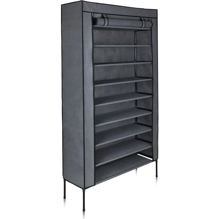 Grado Armoire à chaussures en tissu 60 x 30 x 175 cm avec 9