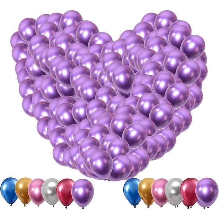 Lot De 100 Ballons Métalliques En Latex Violet Brillant De 12,7 Cm Pour  Anniversaire, Mariage, Fête Prénatale, Décoration De[r20336] - Cdiscount  Maison