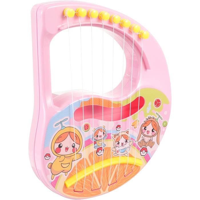 Harpe Décorative Sur Socle – Rose, Finition Argent, En étain