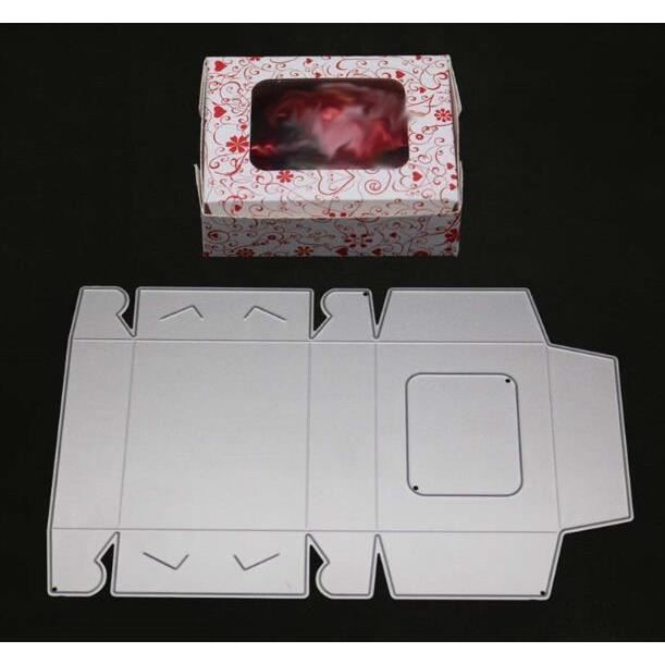 Pochoir Métal Découpe Forme Boîte Cadeau Noël - Pour Scrapbooking Et Cartes