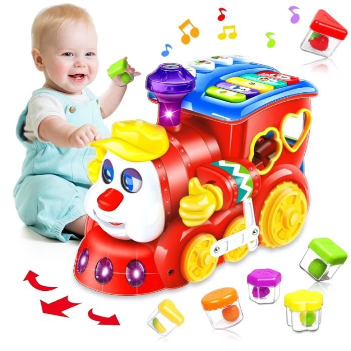 Jouet Enfant Marque Train Rouge Musique Lumiere Rampants Cadeau D anniversaire Cdiscount Jeux Jouets