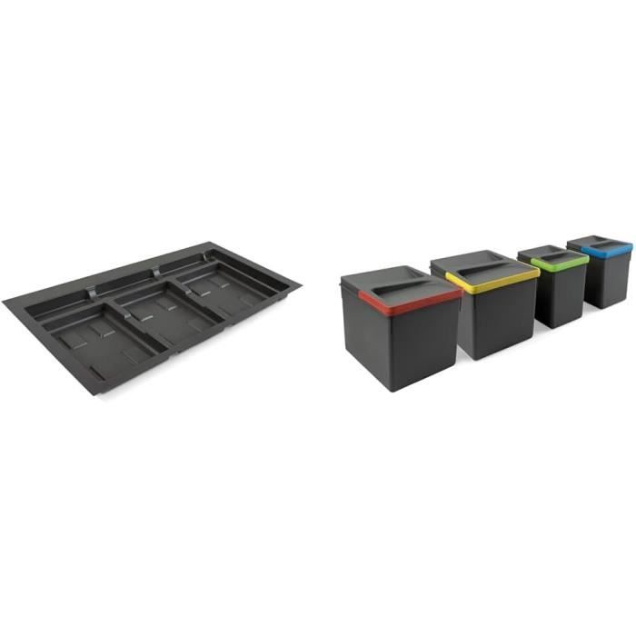 Emuca - Poubelle de recyclage Recycle pour cuisine, 2 x 35 L, fixation
