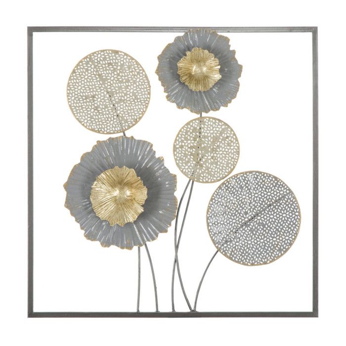 Pduoduo - Décoration Murale Métal Noir Motif Floral - Lot De 3 Sculptures Minimalistes - 43x25 Cm Chacune - Style Moderne Pour Salon Et Chambre - 9