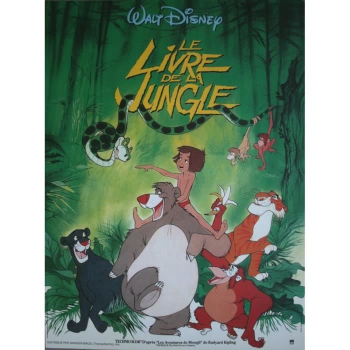 Le Livre De La Jungle Affiche Cinema Originale Roulee Petit Format 53x40cm Disney Cdiscount Maison