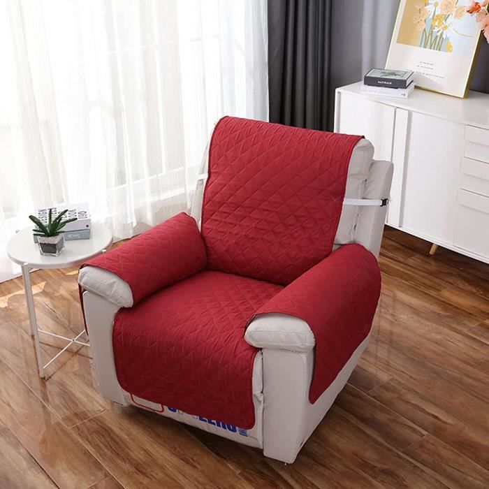 Housse De Fauteuil Relax 1 Place étanche Et Antidérapante - Avec Poches Latérales - Protection Meubles Contre Taches, Animaux, Enfants