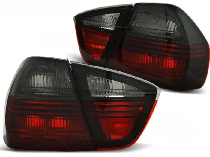 Paire de feux arriere BMW serie 3 E90 Berline de 2005 a 2008 rouge fume-27335722