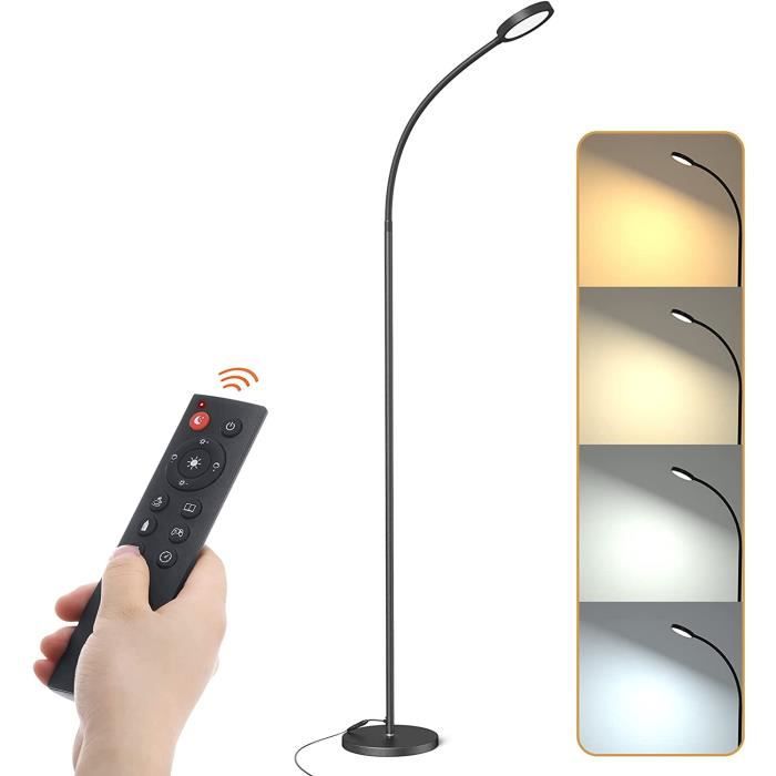 Lampadaire LED Sur Pied 42W 4200LM Avec Télécommande Et Contrôle Tactile - Noir Élégant Pour Salon