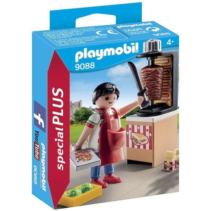 PLAYMOBIL Special Plus - Vendeur de Kebab - Modèle 9088 - Contient 1 personnage et des accessoires
