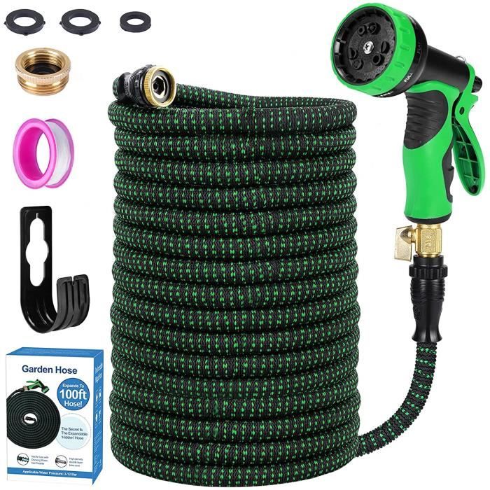 Tuyau D'arrosage Flexible 30 Mètres - Tuyau D'arrosage Flexible Sans Boutons - Tuyau