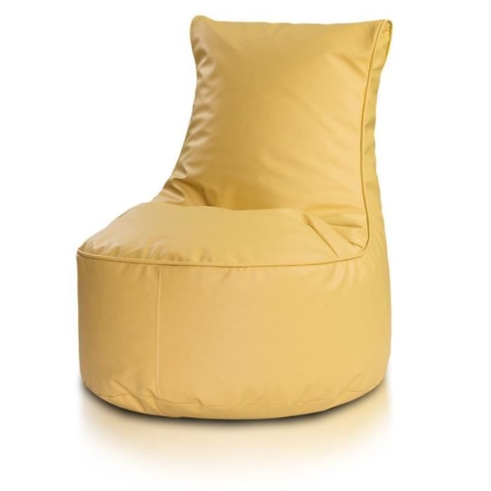 fauteuil releveur yoko en cuir écologique jaune
