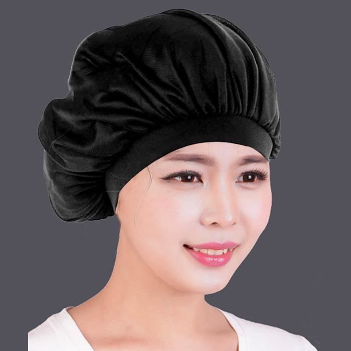 Nouveau Noir Sommeil Chapeau Nuit Sommeil Cap Des Cheveux Bonnet De Nuit En  Satin Pour Les Femmes - Cdiscount Au quotidien