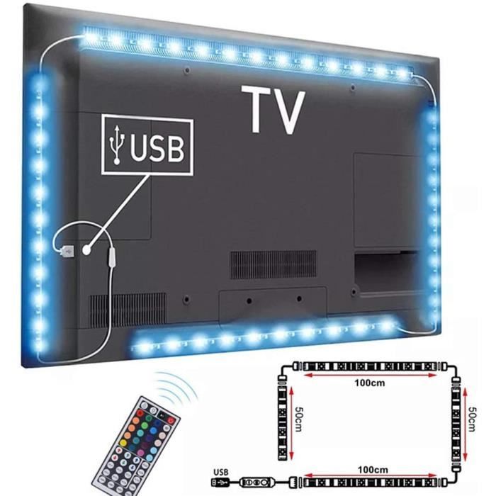Ruban LED TV 3m Bande Lumineuse RGBIC Avec Télécommande USB