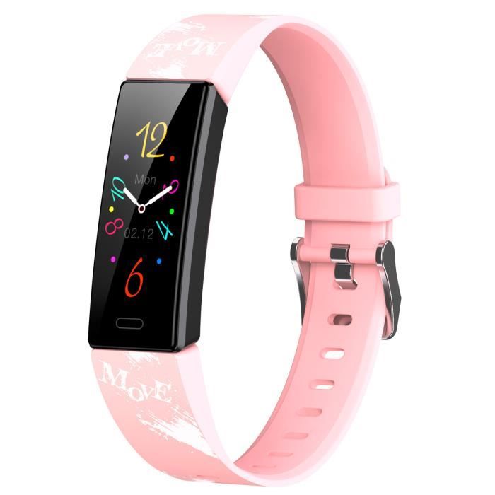 Montre Intelligente Enfant étanche Rose (Taffstyle) - Silicone, écran LED, Taille 45 Mm