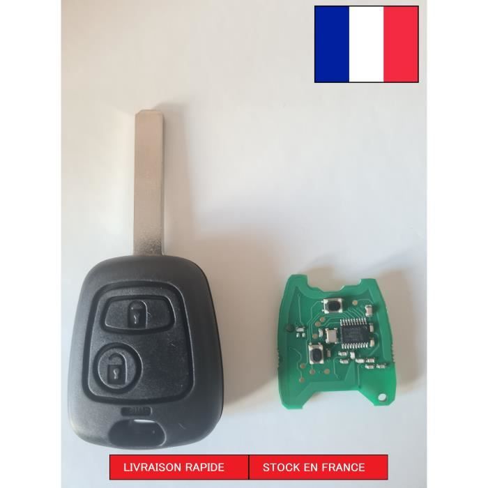 clé télécommande ID46 vierge compatible PEUGEOT 307 avant 2005 2 boutons