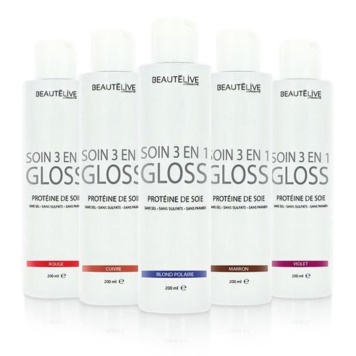 Beautélive Soin gloss repigmentant 3 en 1 Blond polaire Sans parabène, Sans sulfate, Crème 200ml