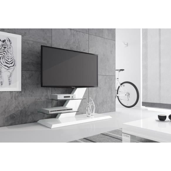 meuble tv design laqué 110 cm x 50 cm x 106 cm - blanc