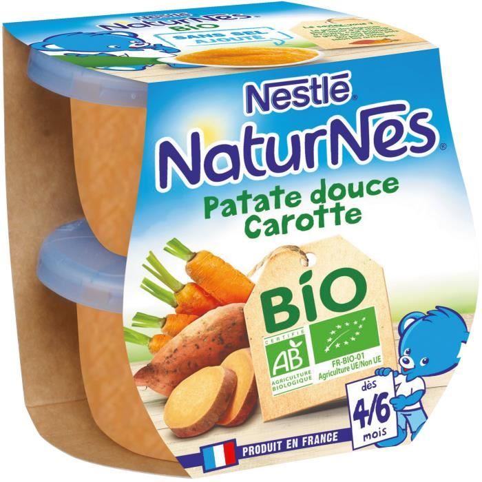 Nestle Naturnes Bio Patate Douce Carotte 2x130 G Des 4 6 Mois Achat Vente Legumes Cuisines Nestle Naturnes Bio Patate Douce Carotte 2x130 G Des 4 6 Mois Cdiscount Pret A Porter