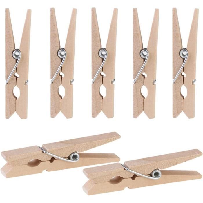 Hengxinchen Lot De 168 Mini Pince à Linge Bois Noir 25MM Épingle En Bois Pour Mariage Et Polaroid Photo
