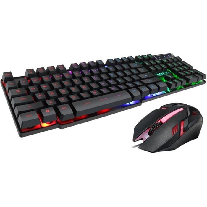 Clavier Gamer AZERTY FR, Silencieux USB - Clavier Filaire Rétroéclairé LED  Rii,PC Gaming PS4 PS5, pour Windows/Mac OS/Chrome OS/Linu - Cdiscount  Informatique