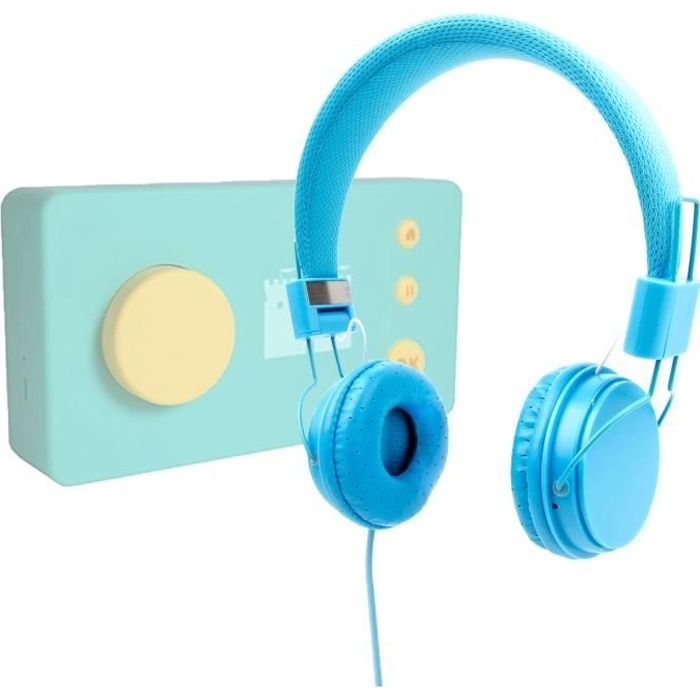Casque bleu enfant pour Lunii, ma Fabrique à Histoires – repliable +  microphone intégré – DURAGADGET - Cdiscount TV Son Photo