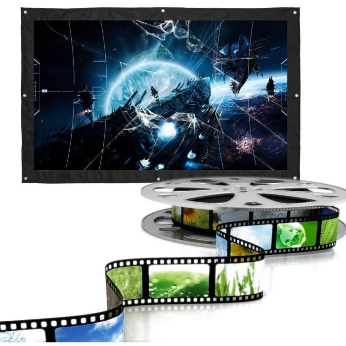 ECRAN DE PROJECTION Portable 60, 72,100, 120, 150 Pouces Formats 16: 9 ...