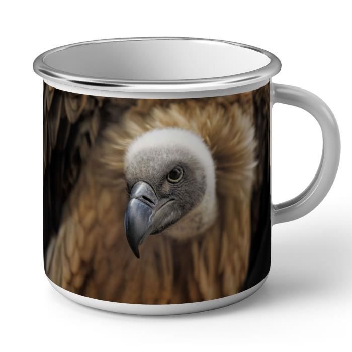 Mug En Metal Emaille Gros Plan Sur Un Vautour Fauve Griffon Vie Sauvage Oiseau Cdiscount Puericulture Eveil Bebe