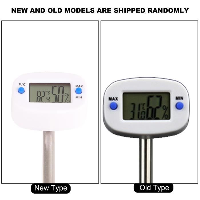 Thermomètre à Sonde Pour Sol Et Compost - Acier Inoxydable 304, Longue Sonde De 50 Cm, Pas Besoin De Piles - 10