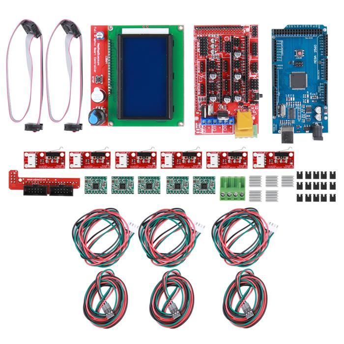 Kit électronique Pour Imprimante 3D : Ramps 1.4 + Mega 2560 + A4988 + Moteur + LCD