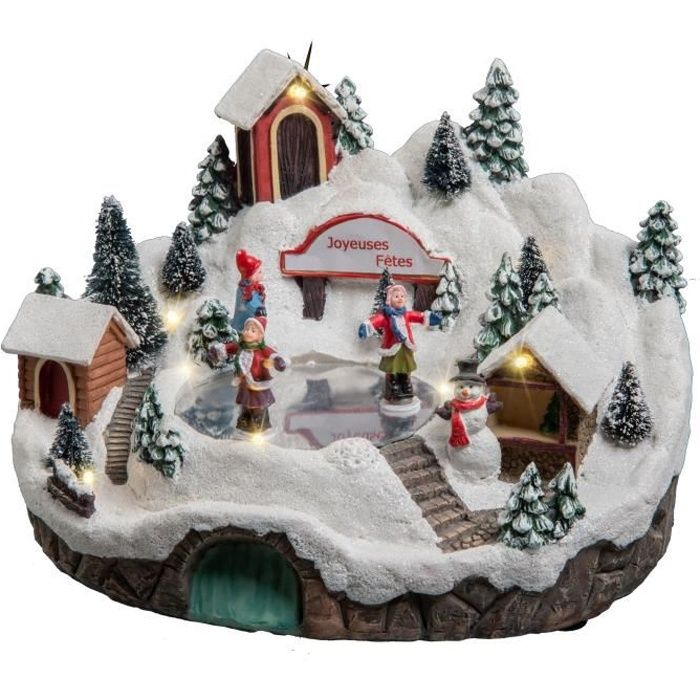 Maison éclairée pour village de Noël miniature Winterkinder, restaurant