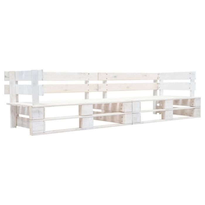 Canapé de jardin vidaXL Palette 2 places Bois massif Résistant aux intempéries