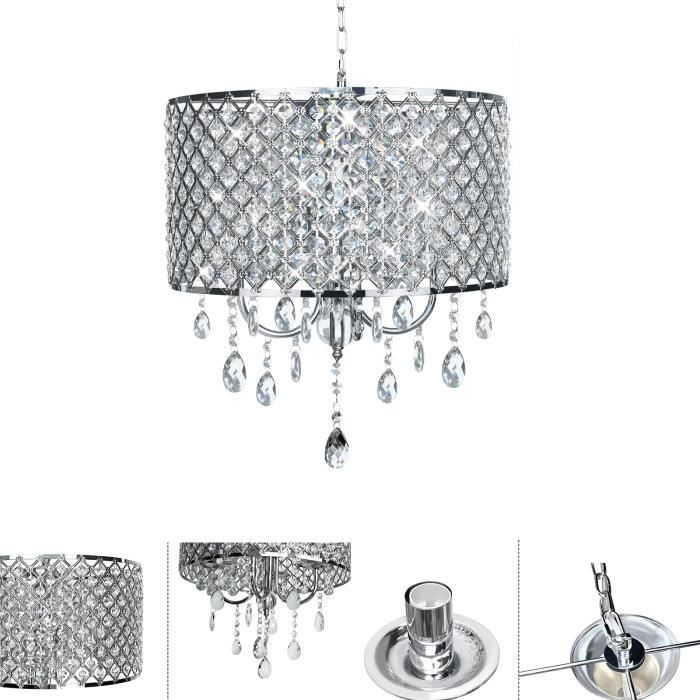 DOITOOL Abat-jour En Cristal E27 Transparent Teinté Jaune Clair 17,5x13,5 Cm - Lustre Verre Pour Lampe Table, Commode, Plafonnier - Remplacement Déco