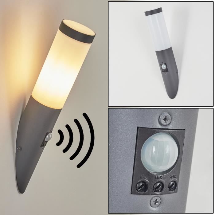 Lampe dextérieur - HOFSTEIN - Gnocchetta - Métal/Plastique - Détecteur de mouvement - IP44 Lampe dextérieur - HOFSTEIN - Gnocchetta - Métal/Plastique - Détecteur de mouvement - IP44