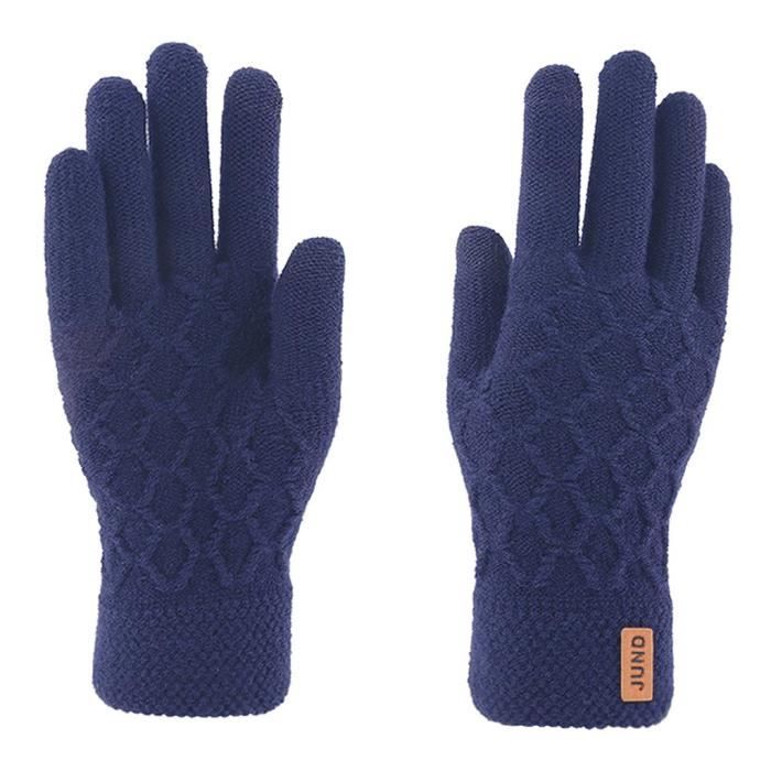 1 paire de gants d'hiver à doigts complets, couleur unie épaissie gants de  débarras automne hiver gants à écran tactile pour la course à pied, le