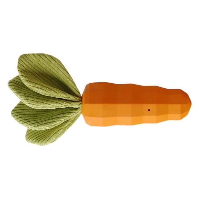 Pet Toy Rubber Carrot Squeeze Screaming Interactive Clean Dents Orange