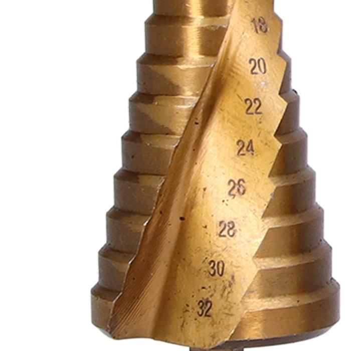 NITVIA Foret Étagé Acier Haute Vitesse - Mèche à Étages Pour Bois, Plastique, Métal Et Aluminium (4-8mm)