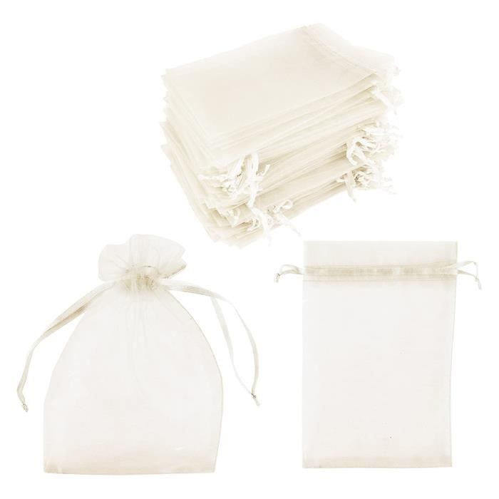 Sachets en organza INF 100-pack Crème 10x15 cm Mixte