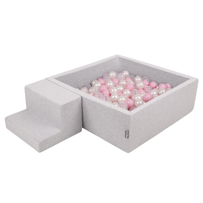 KiddyMoon piscine à balles carrée piscine à balles 120x30cm/1000 balles ∅ 7cm piscine