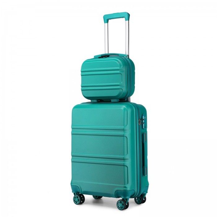 Valise Rigide LALAHO Set 3 Tailles - ABS Léger - 4 Roues Spinner - Serrure Code - Gris Foncé