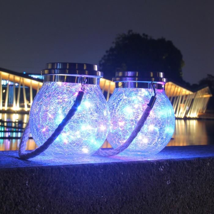 Minifinker lampe solaire suspendue Lanterne solaire en verre fissuré à 30  led, étanche, jardin d'exterieur Couvert 4 couleurs - Cdiscount Maison