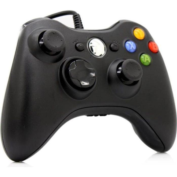 Contrôleur Manette de Jeu Filaire Xbox pour PC & Xbox 360 - noir -  Cdiscount Informatique