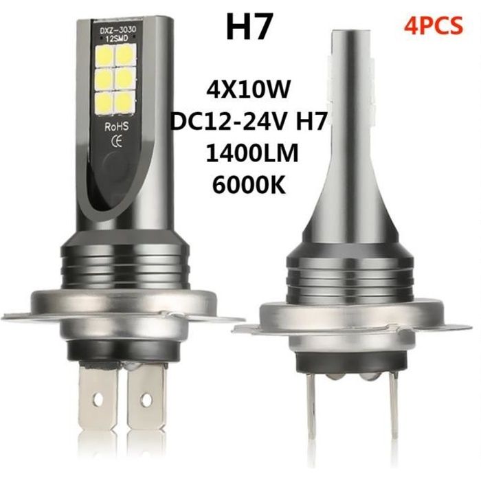 2Pcs H7 LED Voiture Ampoule Feux Phare remplace Kit HID Xénon
