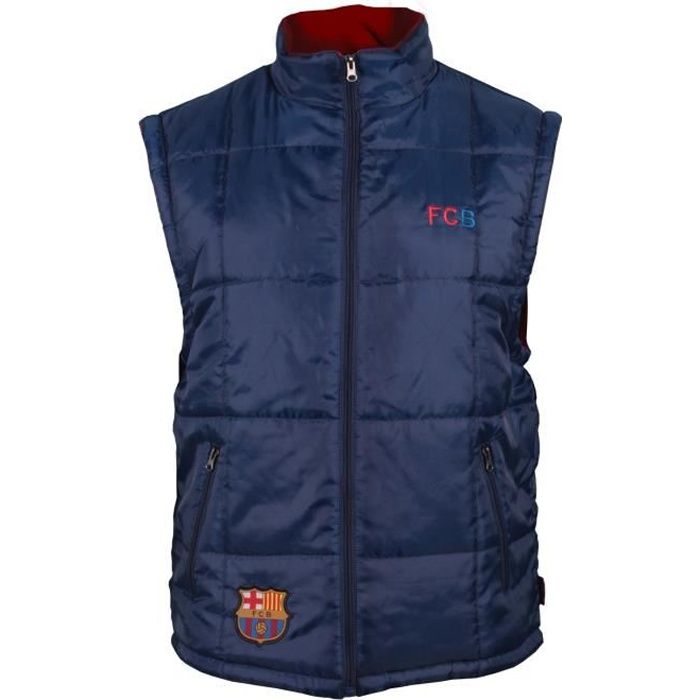 Doudoune Sans Manches FC Barcelone Officielle – Gilet Barça Homme Adulte – Collection Authentique Barça