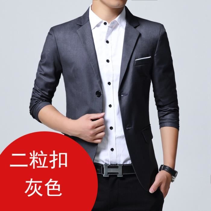 Veste Costume Homme Slim Fit B zer Simple Poitrine Bouton Gris2 Gris2 Cdiscount Pret a Porter
