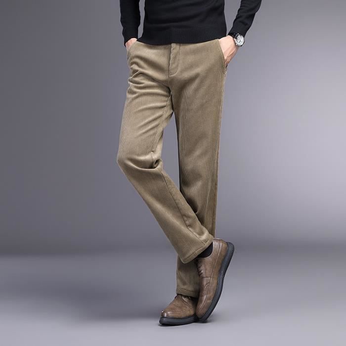 Pantalon Homme Velours C tel Automne Casual Couleur Unie Coupe