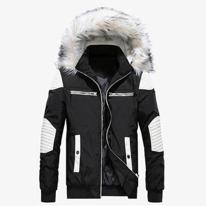 Manteau homme de Marque luxe Col de fourrure Section moyenne et
