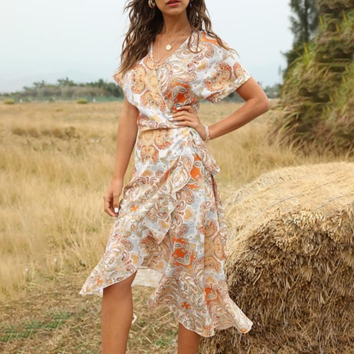 Robe mi longue manches courtes store