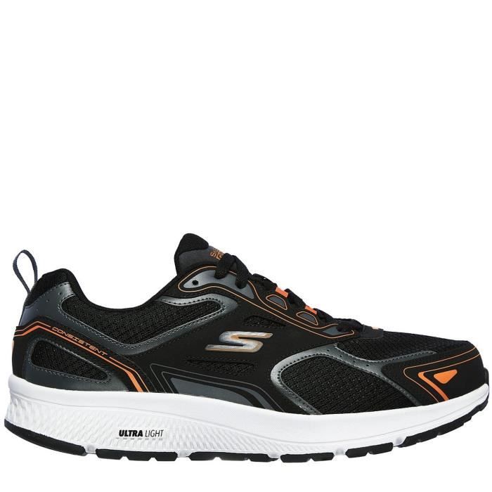 chaussures de course pour homme - skechers consistent - noir/blanc - baskets à lacets bien rembourrées