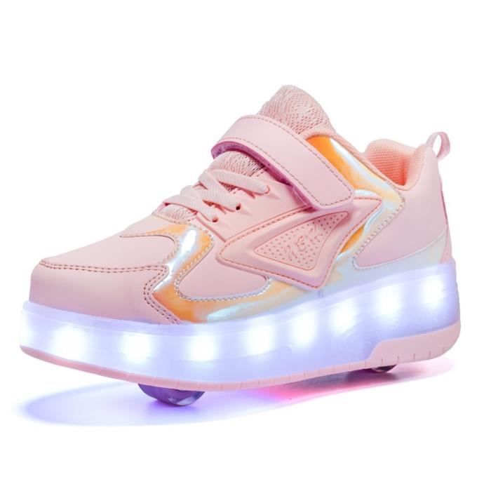 Baskets Enfants Skateshoes LED Chaussures Roller USB Charge Lumineuse À
